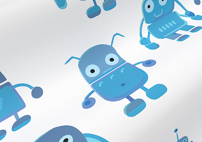 Robo Town, Bot Blue - Twist&Fit Roller Blind - Image 4
